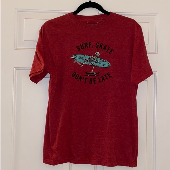 VAN’S skeleton surf, skate, don’t be late t-shirt - Picture 2 of 6